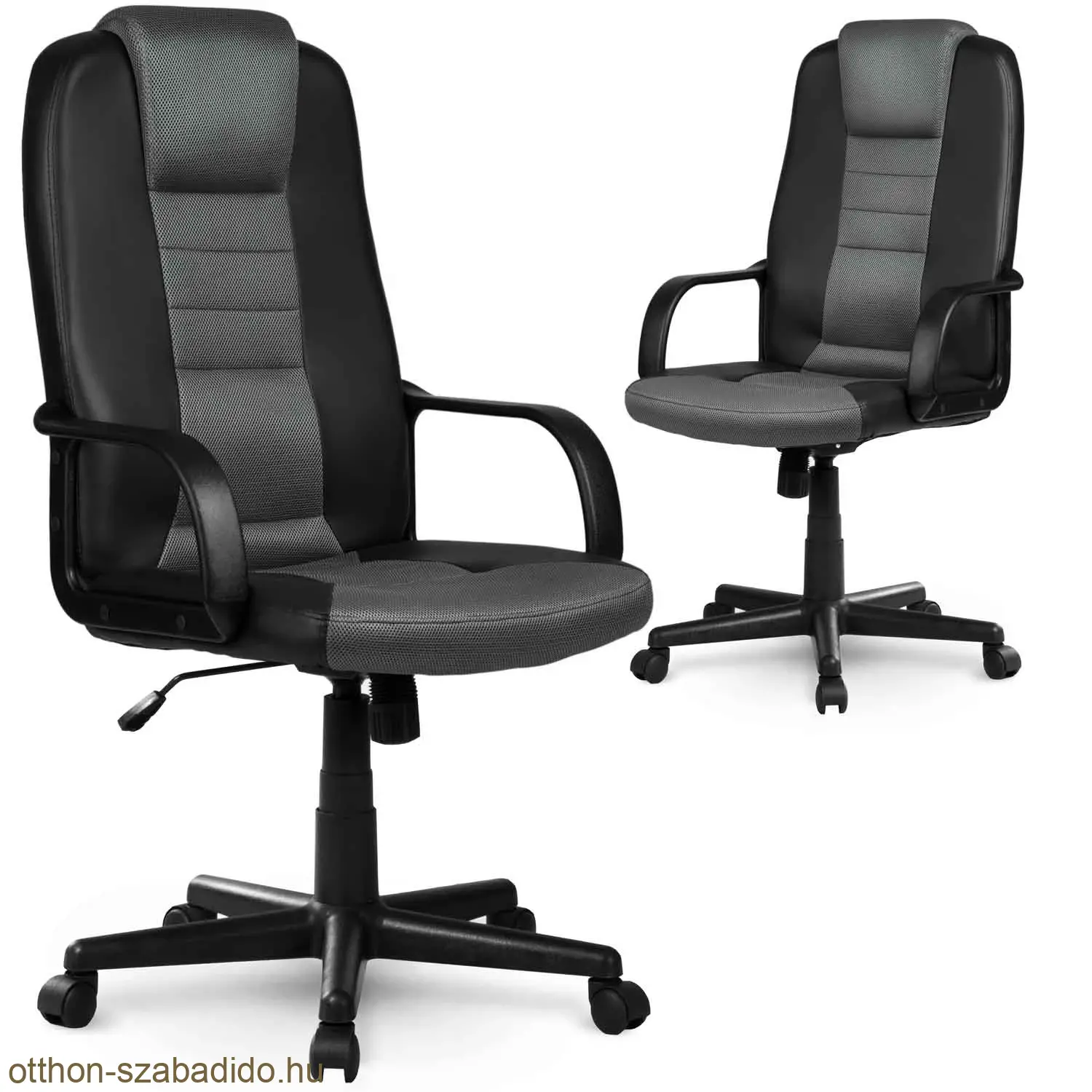 SOFOTEL bőr irodai fotel mikrohálóval 518B fekete és szürke