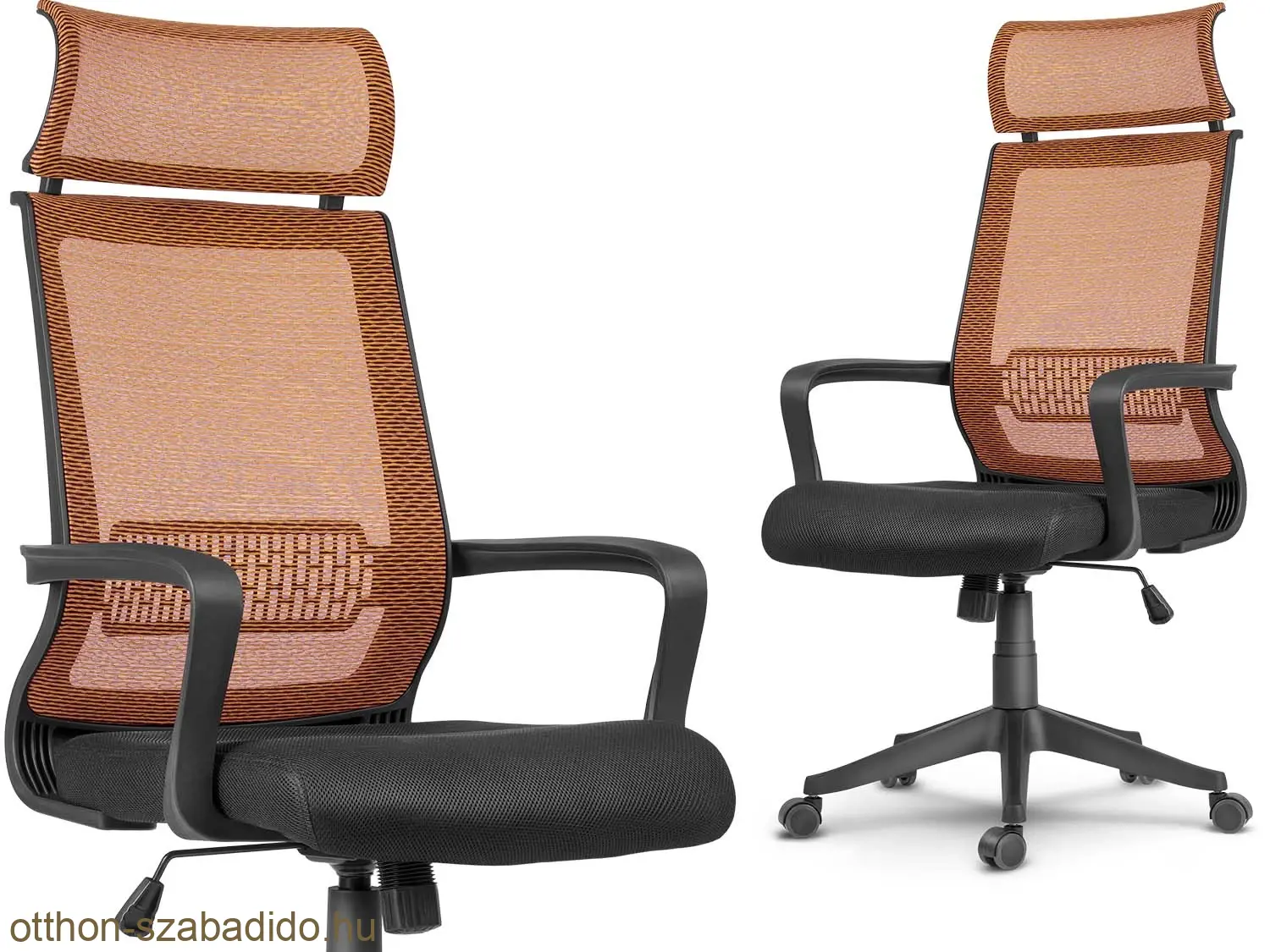 SOFOTEL mikrohálós irodai szék Nosberg - TILT mechanizmus, fekete-narancssárga