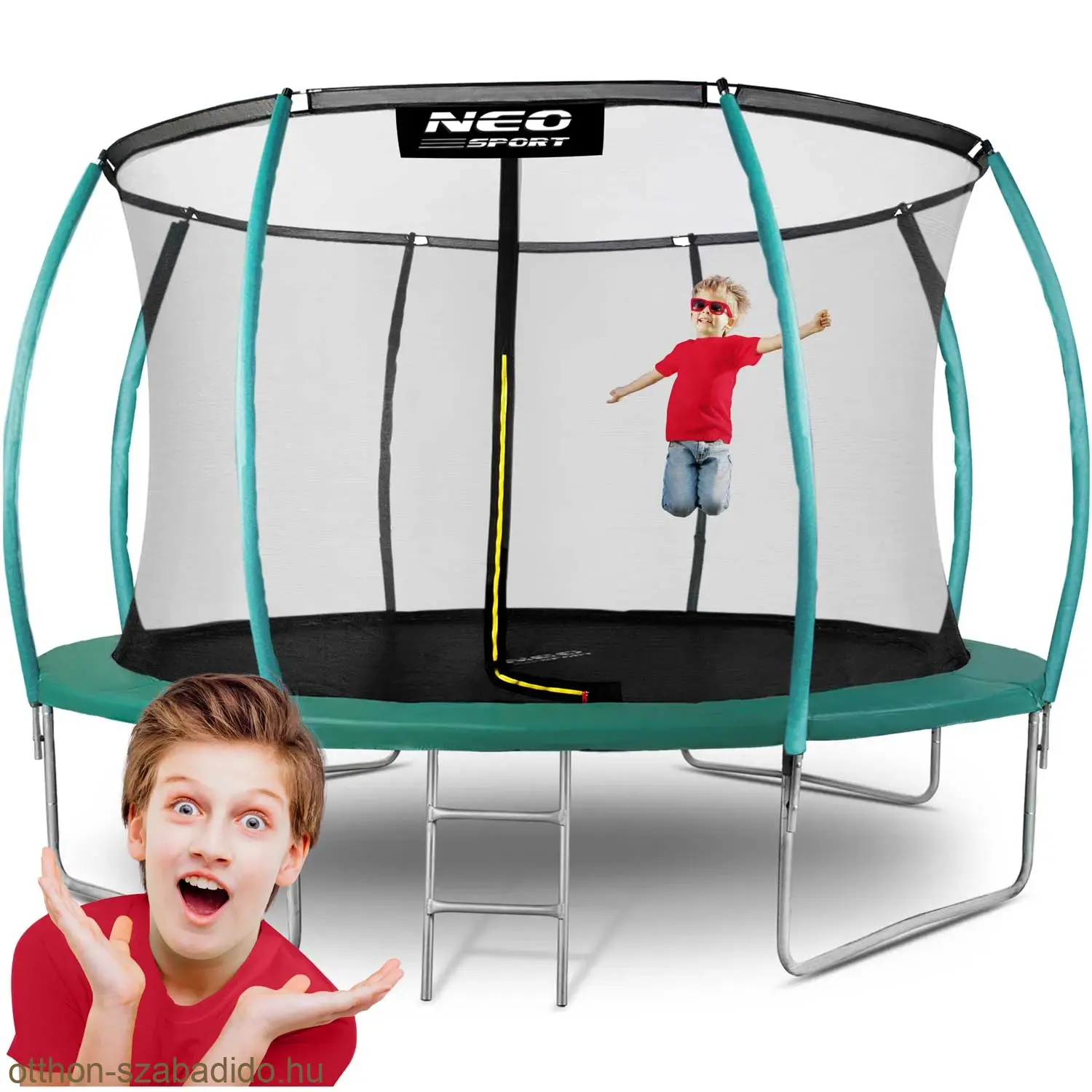 Neo-Sport trambulin belső hálóval és létrával 435 cm