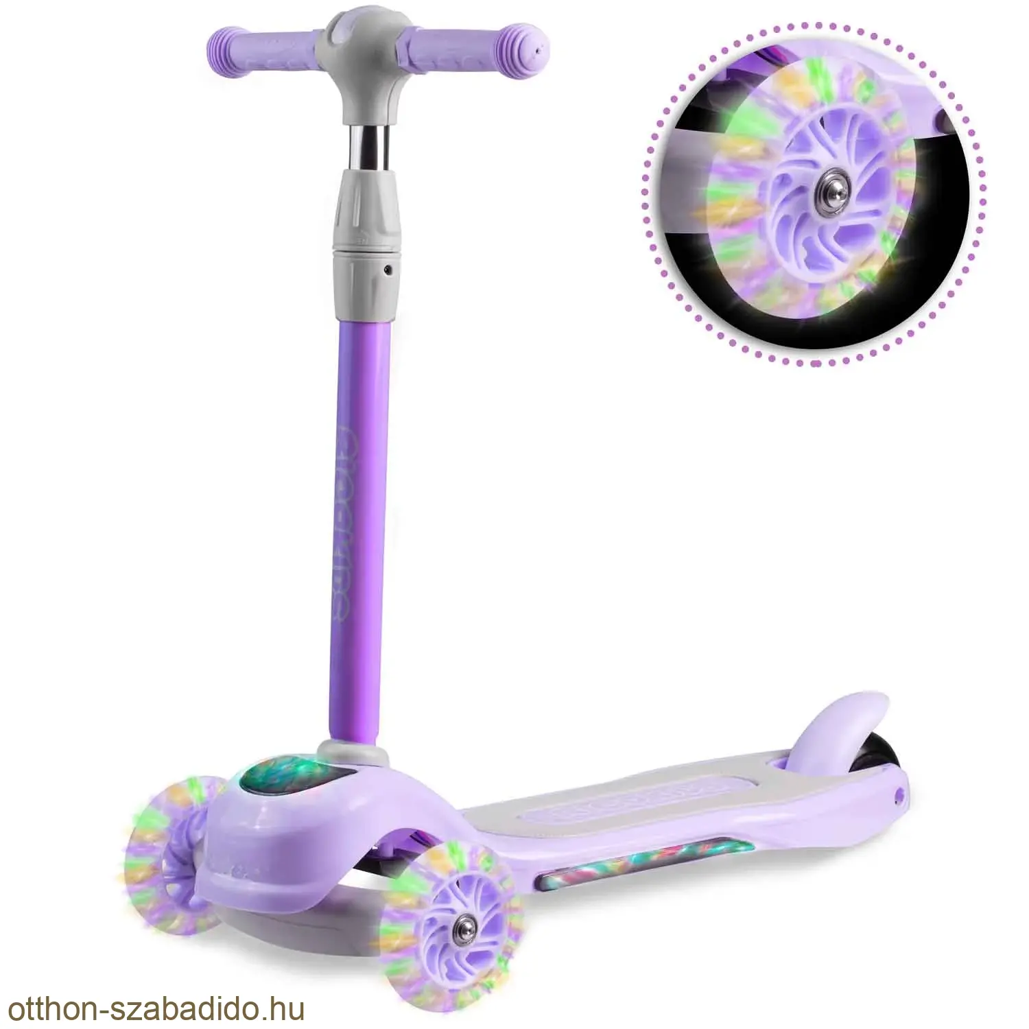 Ricokids háromkerekű gyerek roller LED + dallam, lila