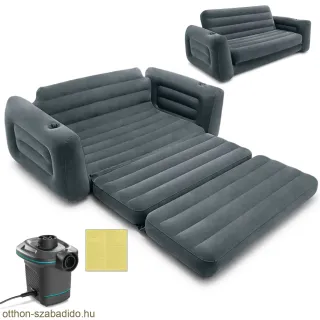 Intex kétszemélyes felfújható kanapé, ágyazható, elektromos pumpával