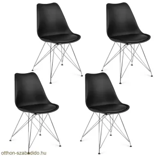 SOFOTEL modern skandináv stílusú szék, Kapra - fekete 4 db