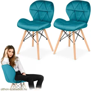 SOFOTEL modern skandináv stílusú szék, velúr, Sigma - világoskék 2 db