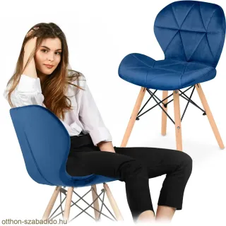 SOFOTEL modern skandináv stílusú szék, velúr, Sigma - sötétkék