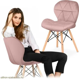 SOFOTEL modern skandináv stílusú szék, velúr, Sigma - rózsaszín