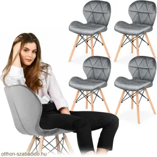 SOFOTEL modern skandináv stílusú szék, velúr, Sigma - szürke 4 db