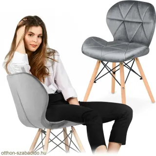 SOFOTEL modern skandináv stílusú szék, velúr, Sigma - szürke