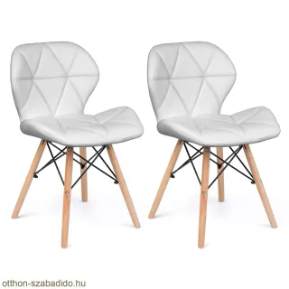 SOFOTEL modern skandináv stílusú szék, velúr, Sigma - fehér 2 db